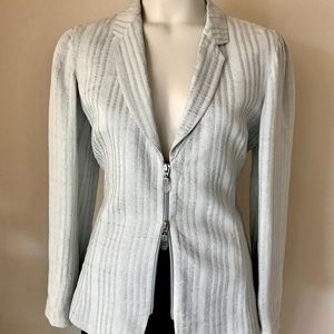 GIORGIO ARMANI WOMAN SILK/POLY TECH BLAZER 40 ITAL